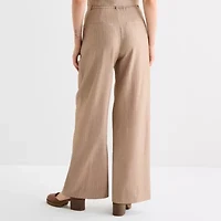 by&by Womens Wide Leg Mid Rise Classic Fit Juniors Trouser