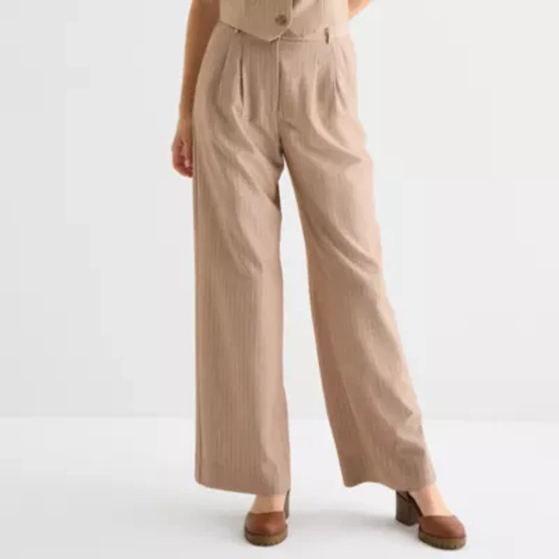 by&by Womens Wide Leg Mid Rise Juniors Trouser