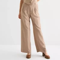by&by Womens Wide Leg Mid Rise Classic Fit Juniors Trouser