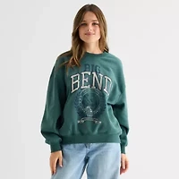 Arizona Womens Easy-on + Easy-off Crew Neck Long Sleeve Adaptive Juniors Sweatshirt
