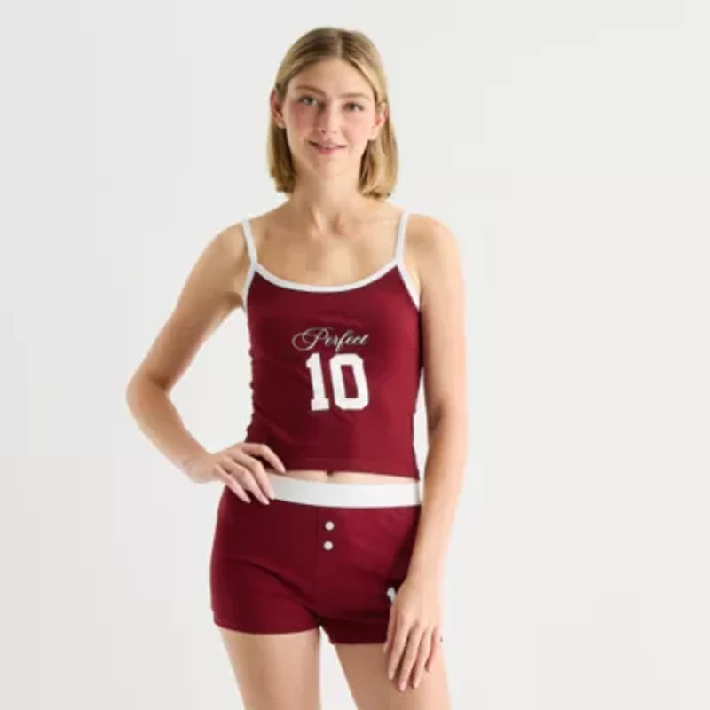 Forever 21 Womens Round Neck Sleeveless Embellished Juniors Camisole