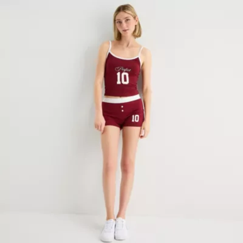 Forever 21 Womens Round Neck Sleeveless Embellished Juniors Camisole