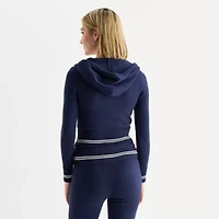 Forever 21 Juniors Womens Hooded Embellished Long Sleeve Rib Knit Pullover Sweater