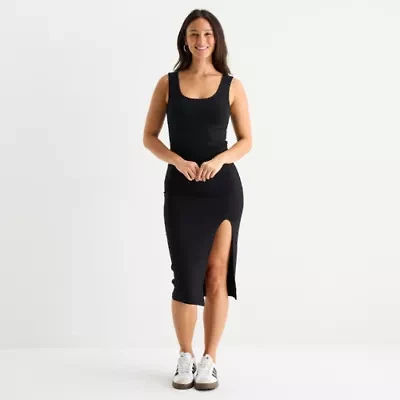 Forever 21 Womens Sleeveless Midi Juniors Fit + Flare Dress