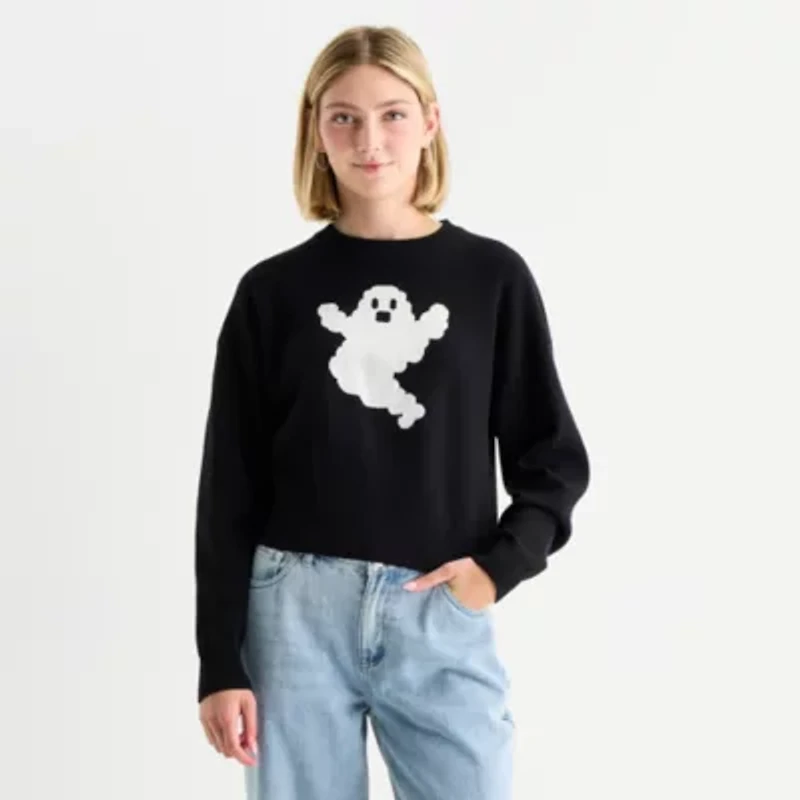 Forever 21 Juniors Womens Crew Neck Long Sleeve Pullover Sweater
