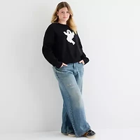 Forever 21 Juniors Plus Womens Crew Neck Long Sleeve Pullover Sweater