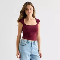 Arizona Womens Scoop Neck Sleeveless Juniors Sweatshirt