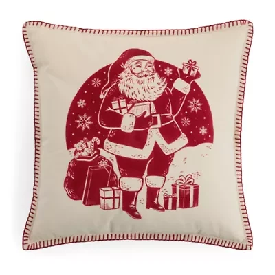 North Pole Trading Co. Santa Square Throw Pillow