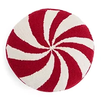 North Pole Trading Co. Peppermint Round Throw Pillow