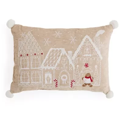 North Pole Trading Co. Gingerbread Village Rectangular Throw Pillow