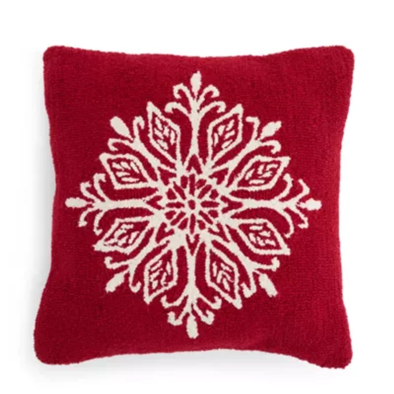 North Pole Trading Co. Snowflake Square Throw Pillow