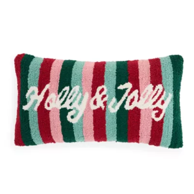 North Pole Trading Co. Holly & Jolly Rectangular Throw Pillow