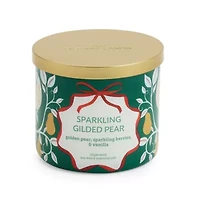 Distant Lands Sparkling Guilded Pear 3-Wick Scented Jar Candle