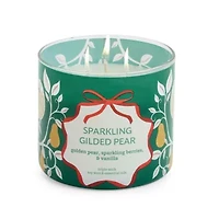 Distant Lands Sparkling Guilded Pear 3-Wick Scented Jar Candle