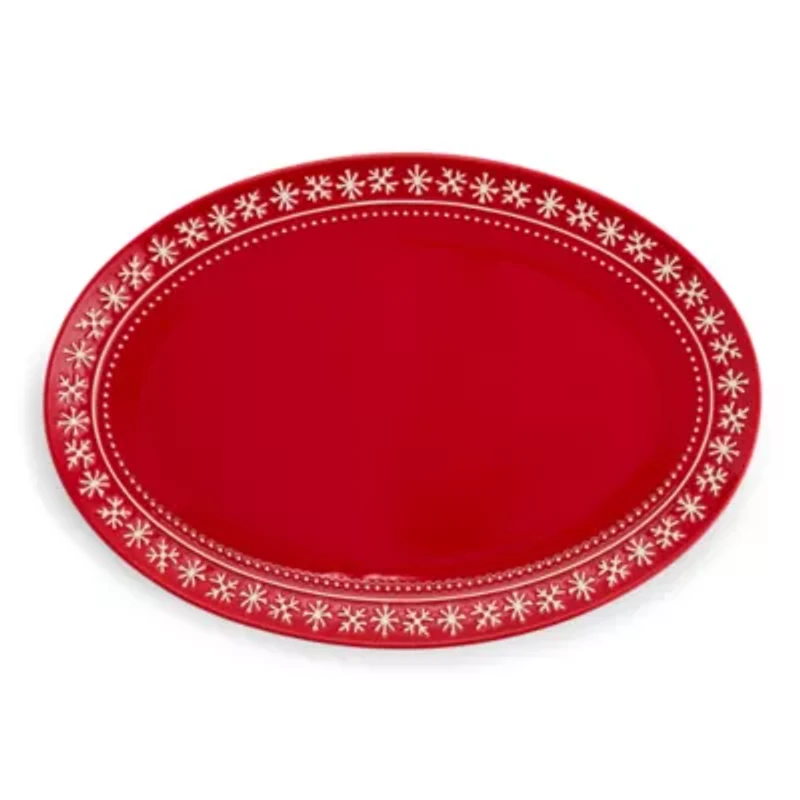 North Pole Trading Co. Noel Stoneware Oval Serving Platter