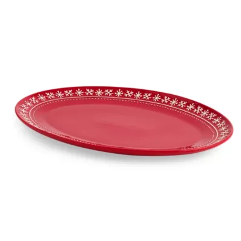 North Pole Trading Co. Noel Stoneware Oval Serving Platter
