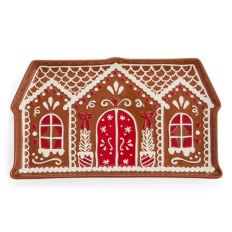 North Pole Trading Co. Gingerbread Stoneware Serving Tray