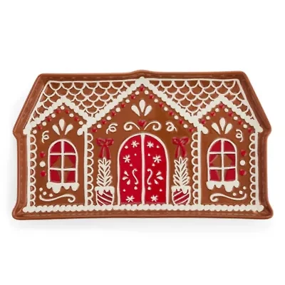 North Pole Trading Co. Gingerbread Stoneware Serving Tray