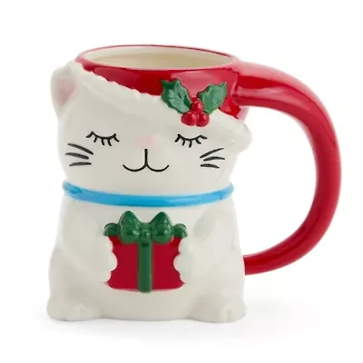 North Pole Trading Co. Christmas Cat Holiday Coffee Mug