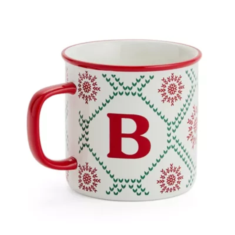 North Pole Trading Co. Ski Lodge Monogram Holiday Coffee Mug