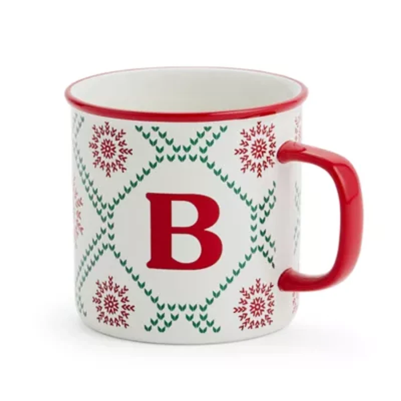 North Pole Trading Co. Ski Lodge Monogram Holiday Coffee Mug