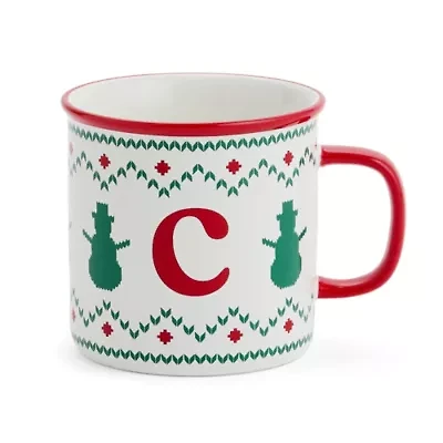 North Pole Trading Co. Ski Lodge Monogram Holiday Coffee Mug