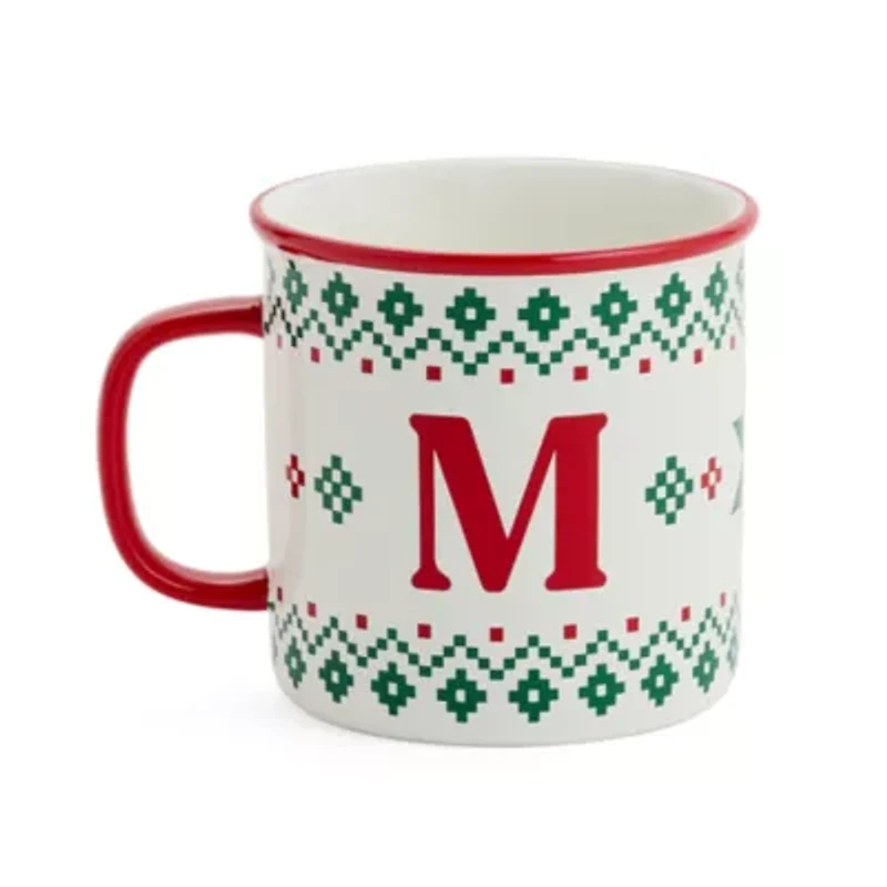 North Pole Trading Co. Ski Lodge Monogram Holiday Coffee Mug