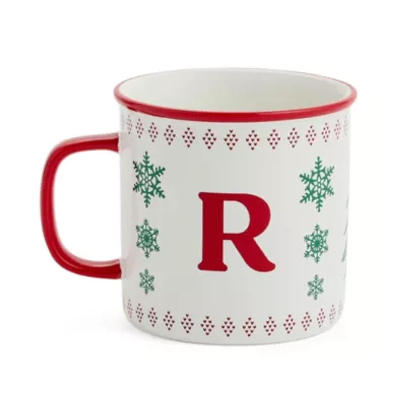 North Pole Trading Co. Ski Lodge Monogram Holiday Coffee Mug
