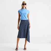 Worthington Womens Midi Asymmetrical Skirt