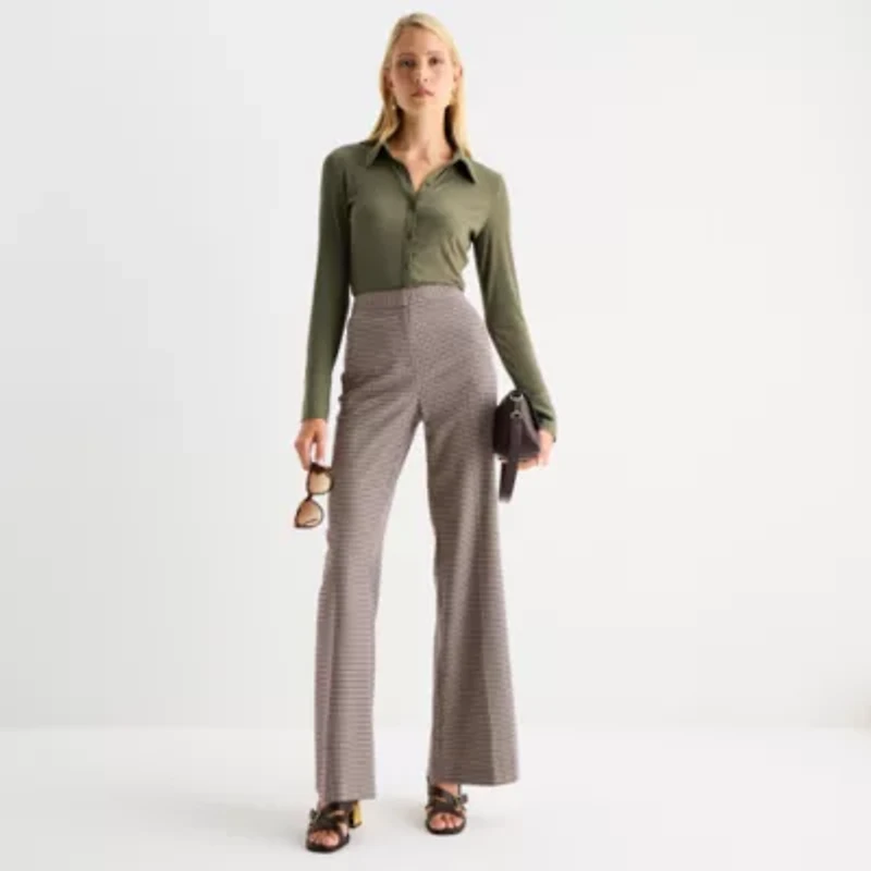 Worthington Womens Flare Regular Fit Trouser