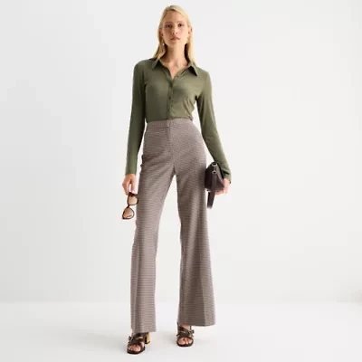 Worthington Womens Flare Regular Fit Trouser