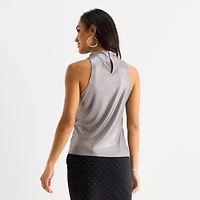 Bold Elements Womens Mock Neck Sleeveless Blouse