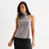 Bold Elements Womens Mock Neck Sleeveless Blouse