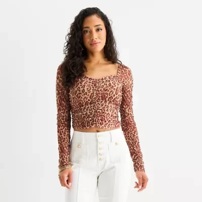 Bold Elements Womens Square Neck Long Sleeve Blouse
