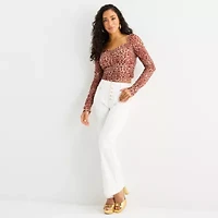 Bold Elements Womens Square Neck Long Sleeve Blouse