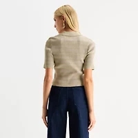 Worthington Womens Short Sleeve Pullover Sweater
