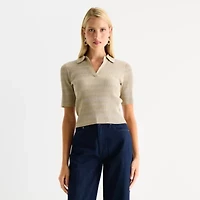 Worthington Womens Short Sleeve Pullover Sweater