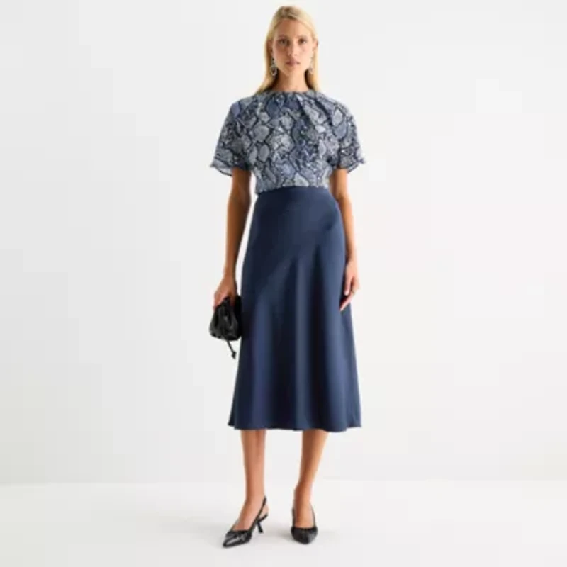 Worthington Womens Short Sleeve Blouse
