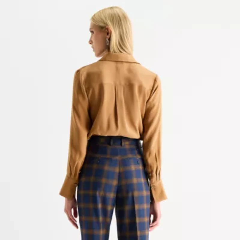 Worthington Womens Long Sleeve Blouse