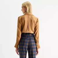 Worthington Womens Long Sleeve Blouse