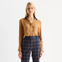 Worthington Womens Long Sleeve Blouse