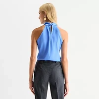 Worthington Womens Halter Neck Sleeveless Blouse