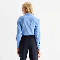 Worthington Womens Long Sleeve Regular Fit Button-Down Shirt