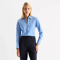 Worthington Womens Long Sleeve Regular Fit Button-Down Shirt