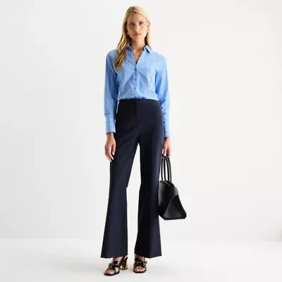 Worthington Womens Long Sleeve Regular Fit Button-Down Shirt