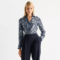 Worthington Womens Long Sleeve Blouse