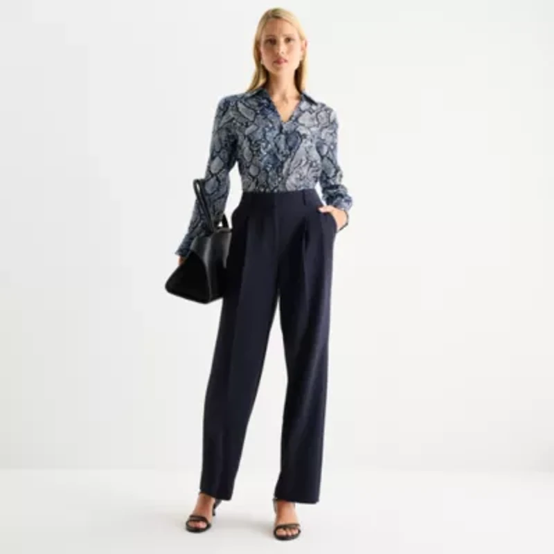 Worthington Womens Long Sleeve Blouse
