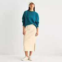 Xersion Womens Mid Rise Long Active A-Line Skirt