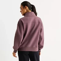 Xersion Womens Mock Neck Long Sleeve Active Quarter-Zip Pullover