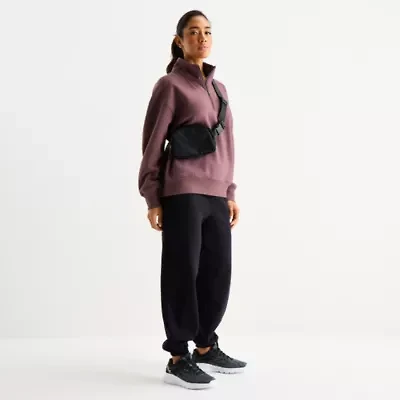 Xersion Womens Mock Neck Long Sleeve Active Quarter-Zip Pullover